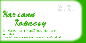 mariann kopacsy business card